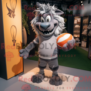 Maskotdraktfigur Grey Devil...