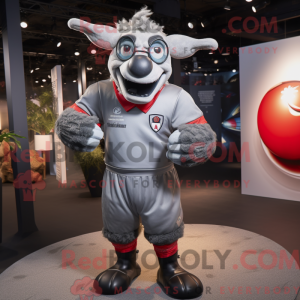 Gray Devil maskot kostume...