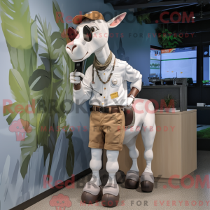 Wit Okapi-mascottekostuum...