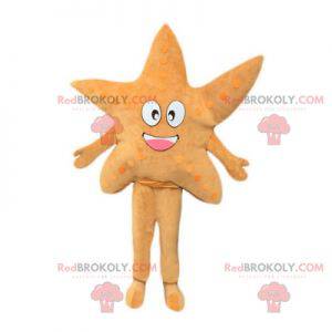 Mascota estrella de mar beige bonita y sonriente -