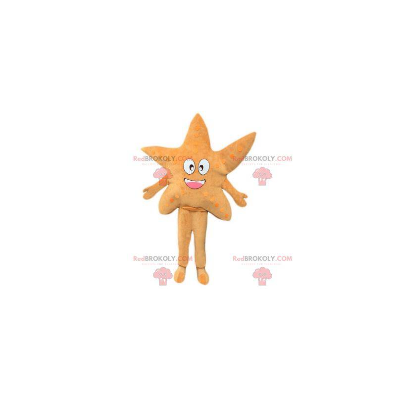 Bonita e sorridente mascote estrela do mar bege - Redbrokoly.com