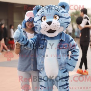 Blue Tiger mascot costume...
