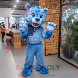Blue Tiger maskot kostume...