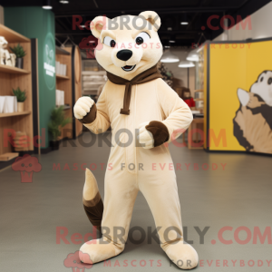 Cream Marten mascot costume...