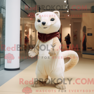 Cream Marten maskot kostyme...