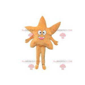 Pretty and smiling beige starfish mascot - Redbrokoly.com