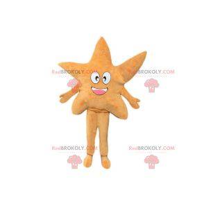 Pretty and smiling beige starfish mascot - Redbrokoly.com