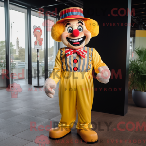 Gold Clown maskot drakt...