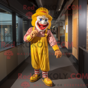 Gold Clown maskot drakt...