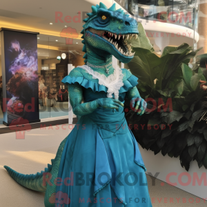Turkis Allosaurus maskot...