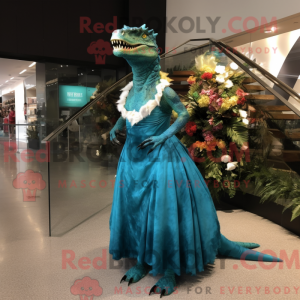 Turkis Allosaurus maskot...