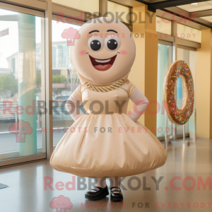Beige Donut maskot kostume...