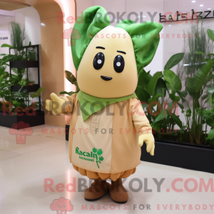 Tan Radish maskotdraktfigur...