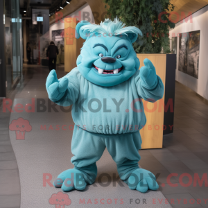 Teal Ogre mascottekostuum...
