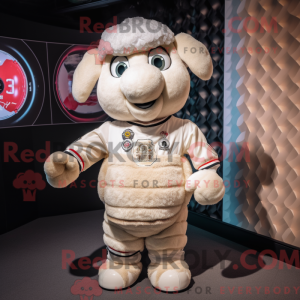 Cream Ram mascottekostuum...