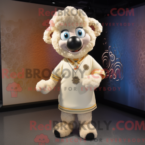 Cream Ram mascottekostuum...