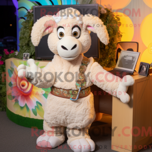 Cream Ram mascottekostuum...