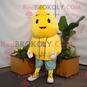 Gul squash-maskotdraktfigur...