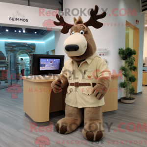Tan Moose mascottekostuum...