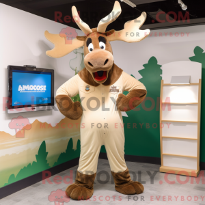 Tan Moose maskotdraktfigur...