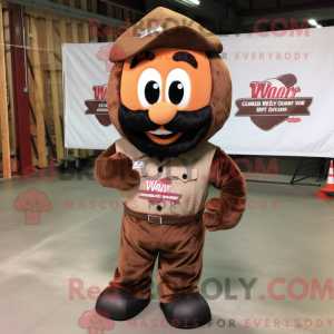 Brown Heart mascot costume...