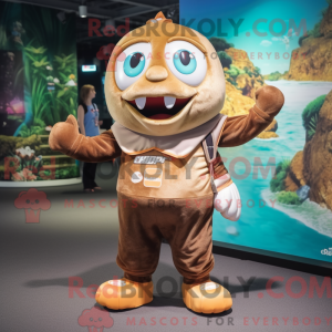 Brown Cod mascottekostuum...