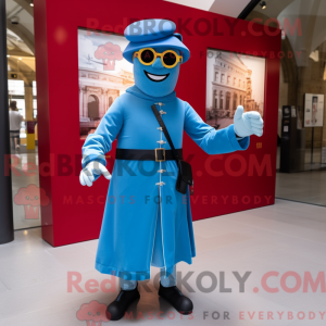 Hemelsblauw mascottekostuum...