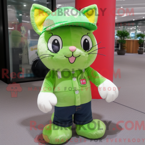 Lime Green Cat mascot...