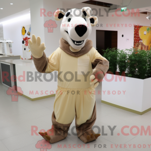 Beige Tapir maskot kostume...