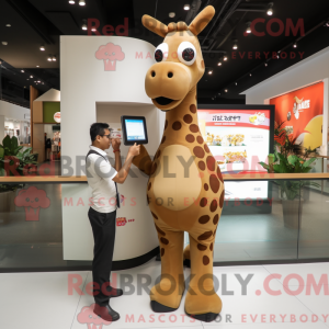 Brun giraff maskot drakt...