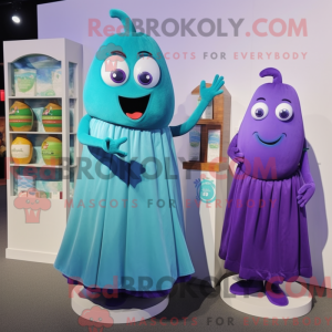 Maskottchenkostüm Cyan...