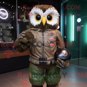 Olive Owl maskotdraktfigur...