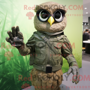Olive Owl maskotdraktfigur...