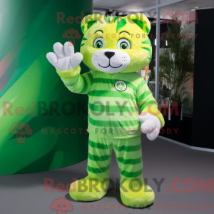 Lime Green Tiger maskot...