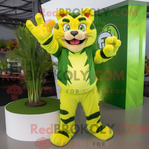 Lime Green Tiger maskot...