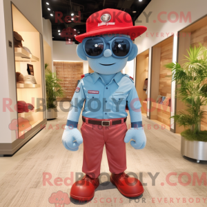Red Soldier maskot kostume...