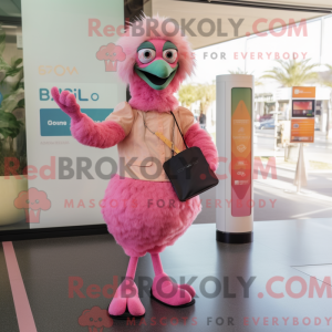 Roze Emu-mascottekostuum...