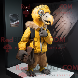 Geel gier mascottekostuum...