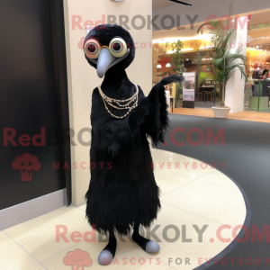 Svart struts maskot drakt...