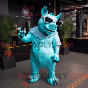 Cyan Rhinoceros maskot...