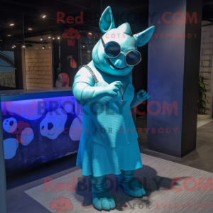 Cyan Rhinoceros maskot...