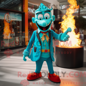 Turquoise Fire Eater mascot...
