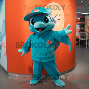 Turkis laks maskot kostume...