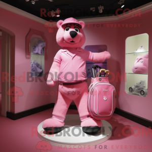 Pink Golf Bag maskot...