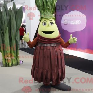 Maroon asparges maskot...