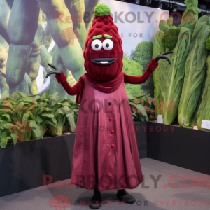Maroon asparges maskot...
