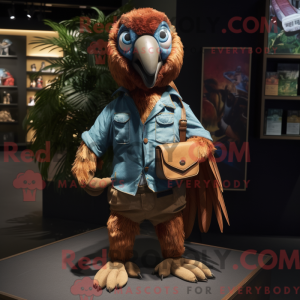 Bruine ara mascottekostuum...