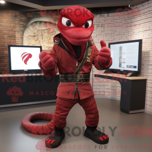 Red Snake-mascottekostuum...