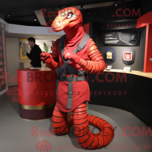 Red Snake-mascottekostuum...
