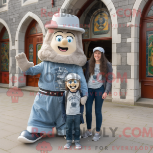 Gray Celtic Harp mascot...